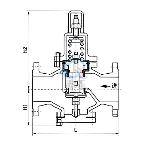 Y42X水用減壓閥，空氣減壓閥外形圖